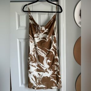 Chocolate Brown Western Satin Dress